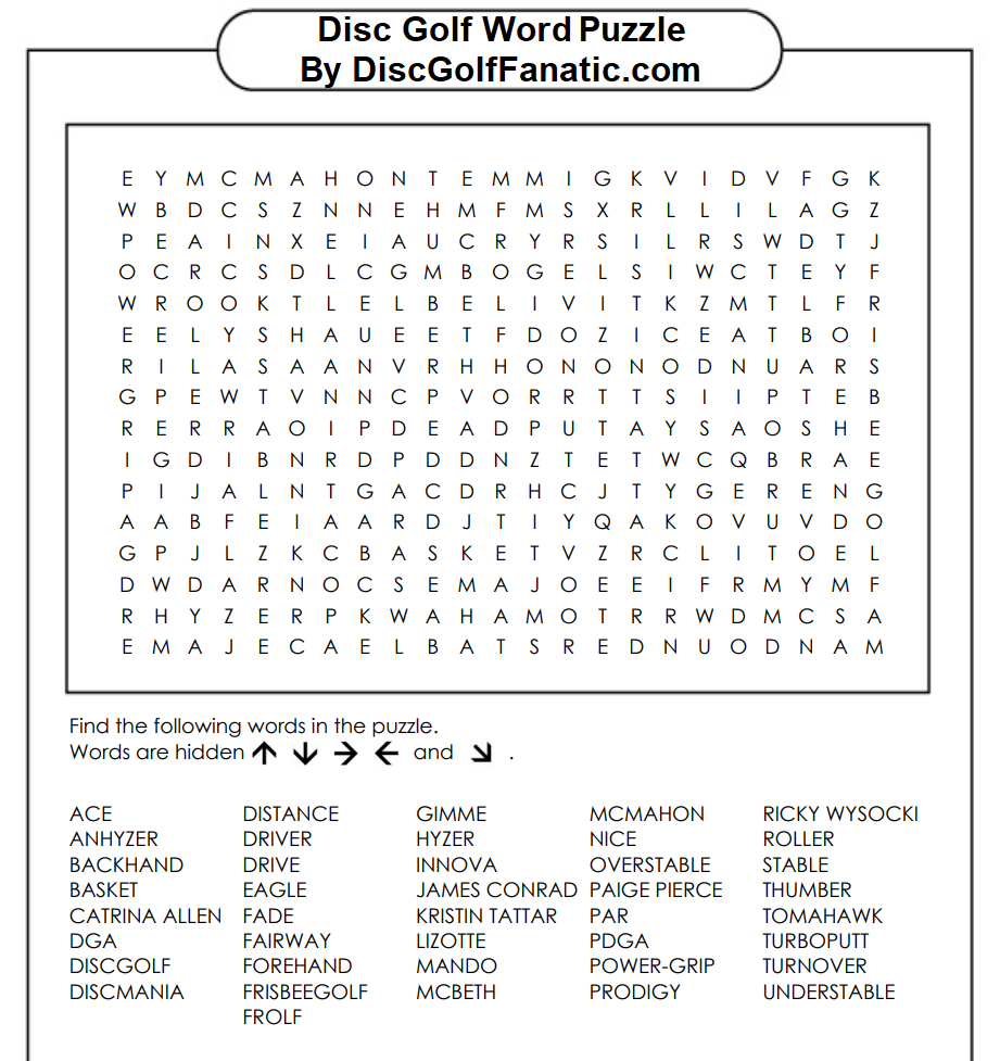 Disc Golf World Puzzle by DiscGolfFanatic.com