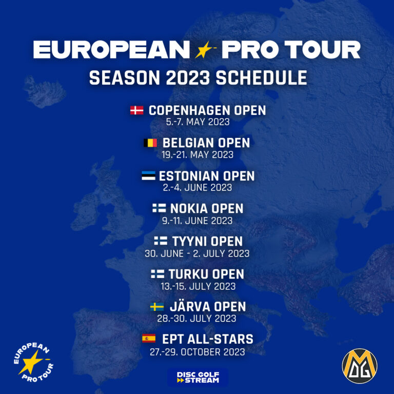 2023 PDGA Majors, DGPT Elite and Silver Events, Euro Tour and European