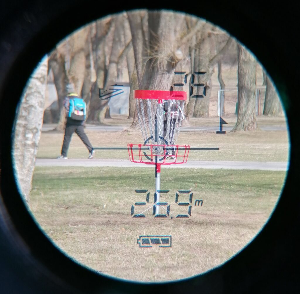 What does it look like if you watch through the AOFAR GX-2S rangefinder 