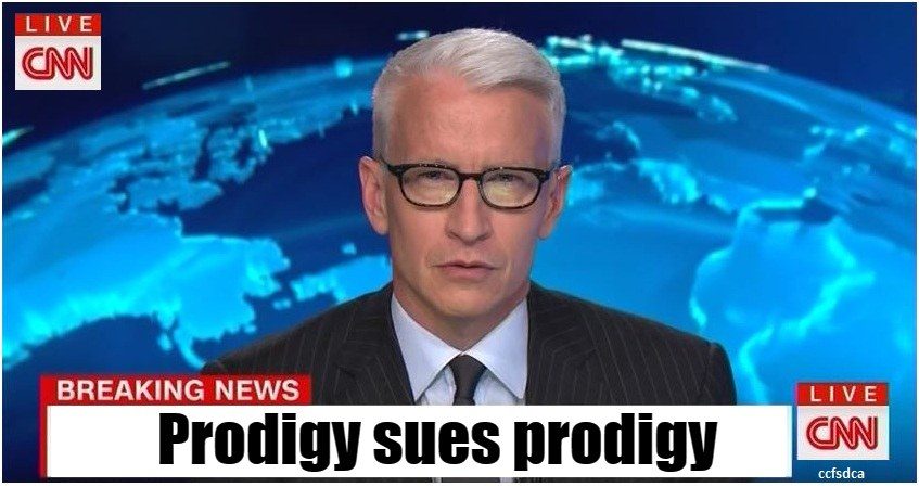 Breaking news, Prodigy sues prodigy