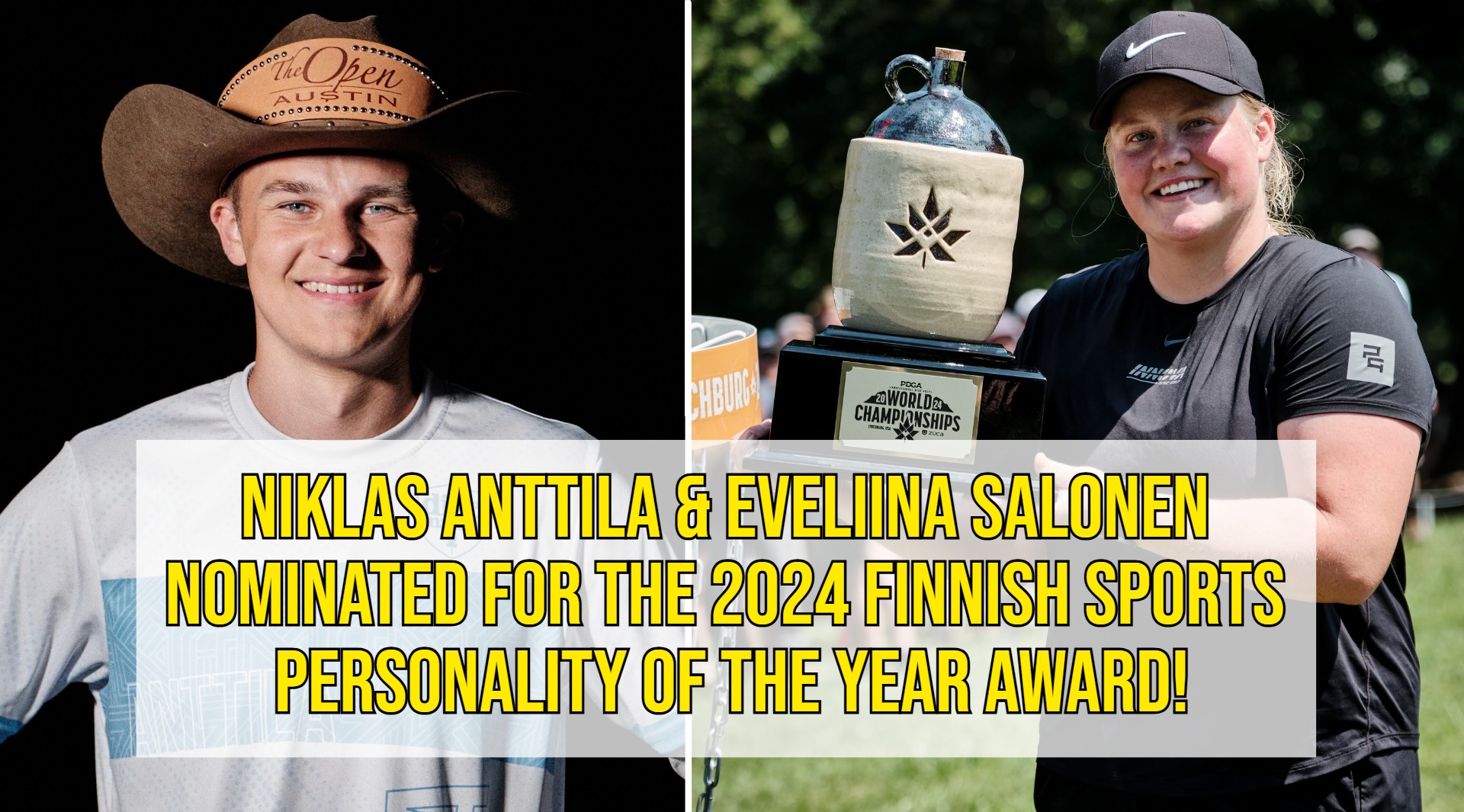 Niklas Anttila and Eveliina Salonen, nominated for 2024 Finnish Sports Personality of the year!