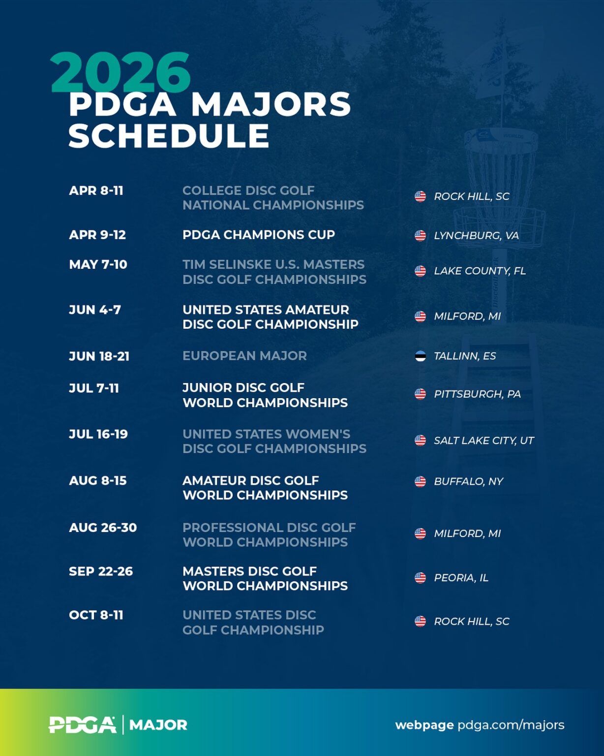 2026-pdga-disc-golf-majors-schedule-disc-golf-fanatic